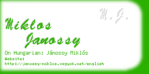 miklos janossy business card