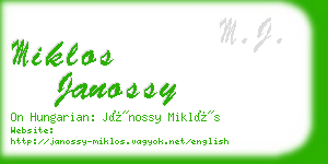 miklos janossy business card
